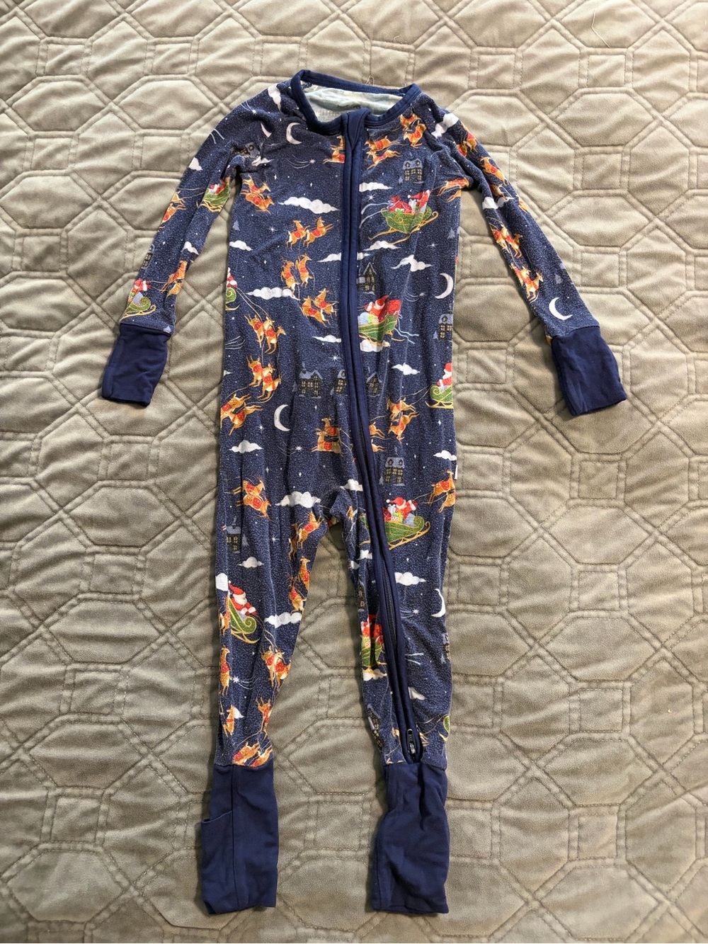 Little Sleepies 12-18 mo Santa’s Sleigh Zippy